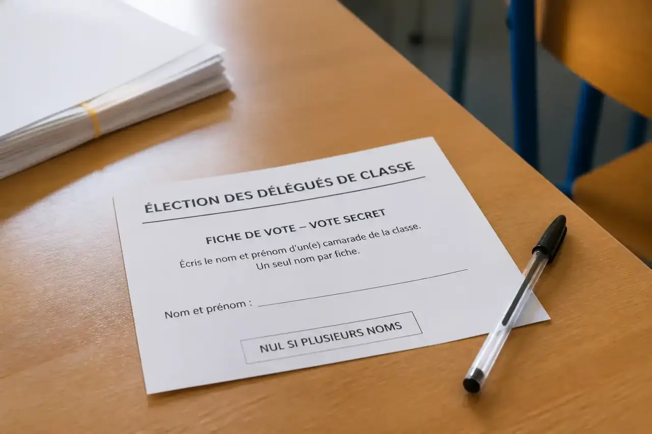 Élection des délégués de classe : la fiche pour un vote secret sans improviser