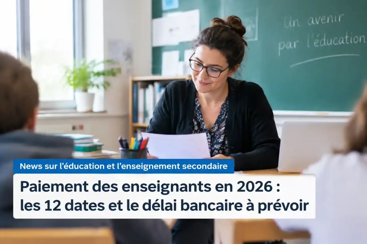 Paiement des enseignants en 2026 : les 12 dates et le délai bancaire à prévoir