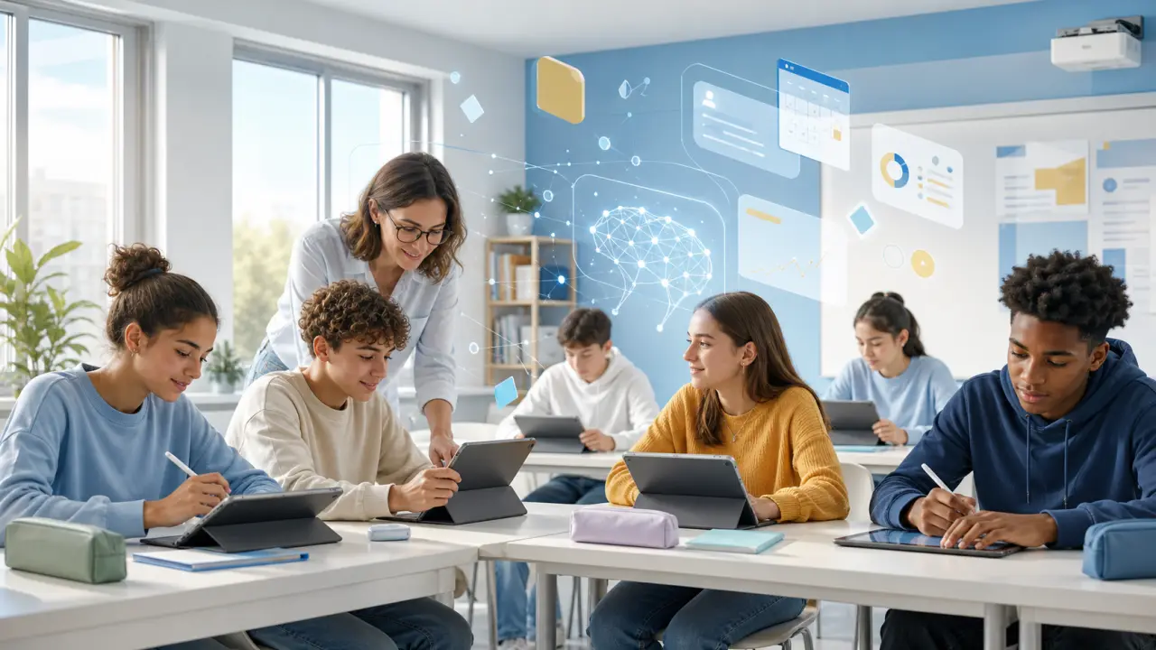 Illustration héro de l'article sur le lycée 2026, l'intelligence artificielle et le rythme scolaire